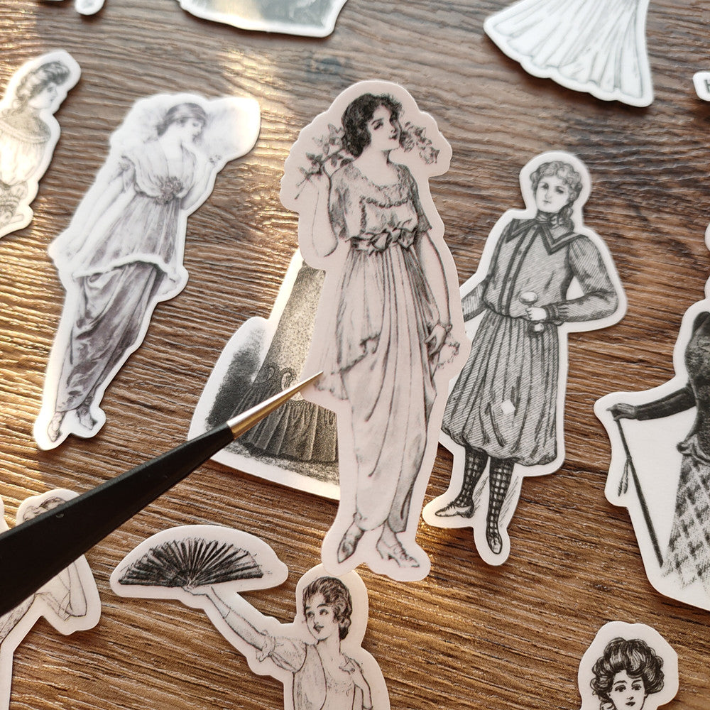 ZX Vintage European Lady Stickers 14PCS