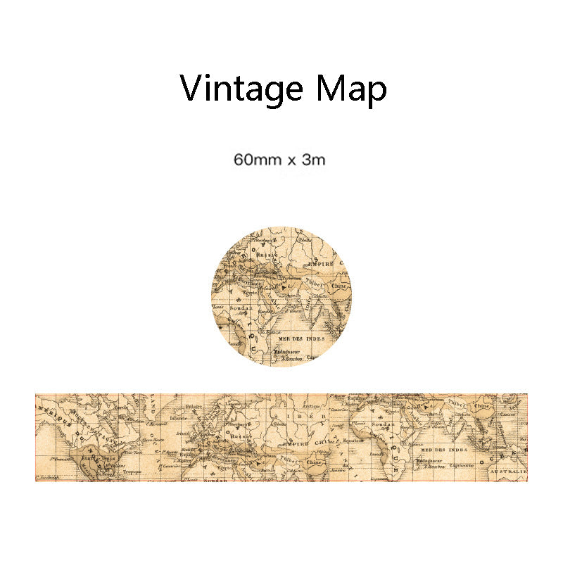 Retro Nostalgic Style Map Creative Washi Tape