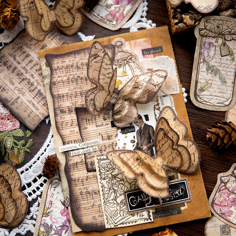 "Time Silhouette " Series Vintage Scrapbook Paper