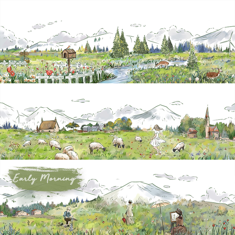Fields in the morning Washi Tape (5.4cm*142cm)