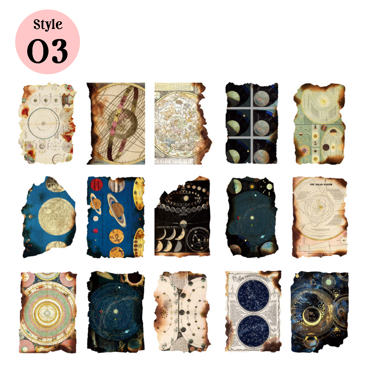 Papel de álbum de recortes vintage de la serie Burnt Debris