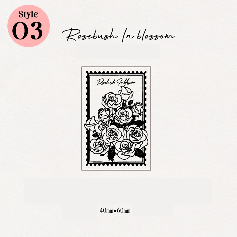 Rose flower wooden stamps
