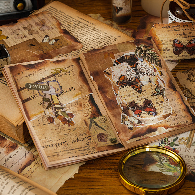 Papel de álbum de recortes vintage de la serie Burnt Debris