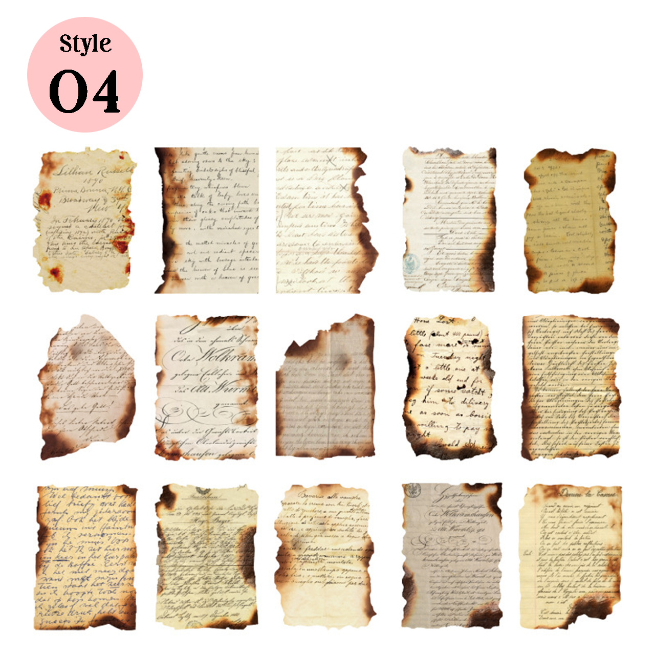 Papel de álbum de recortes vintage de la serie Burnt Debris