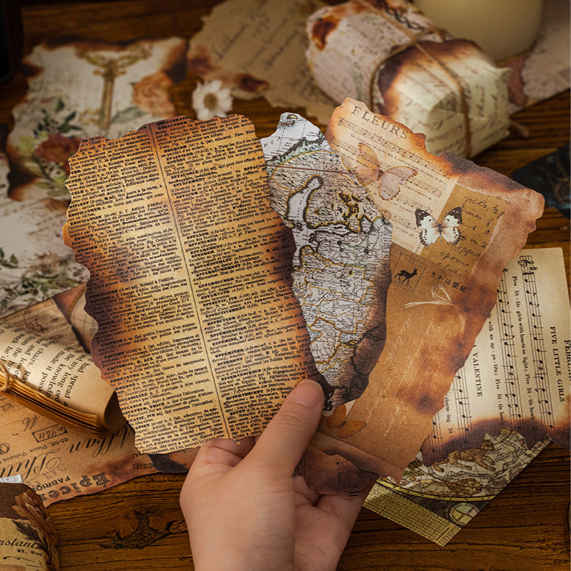 Berning Paper Burnt Debris Series Vintage Scrapbook Paper