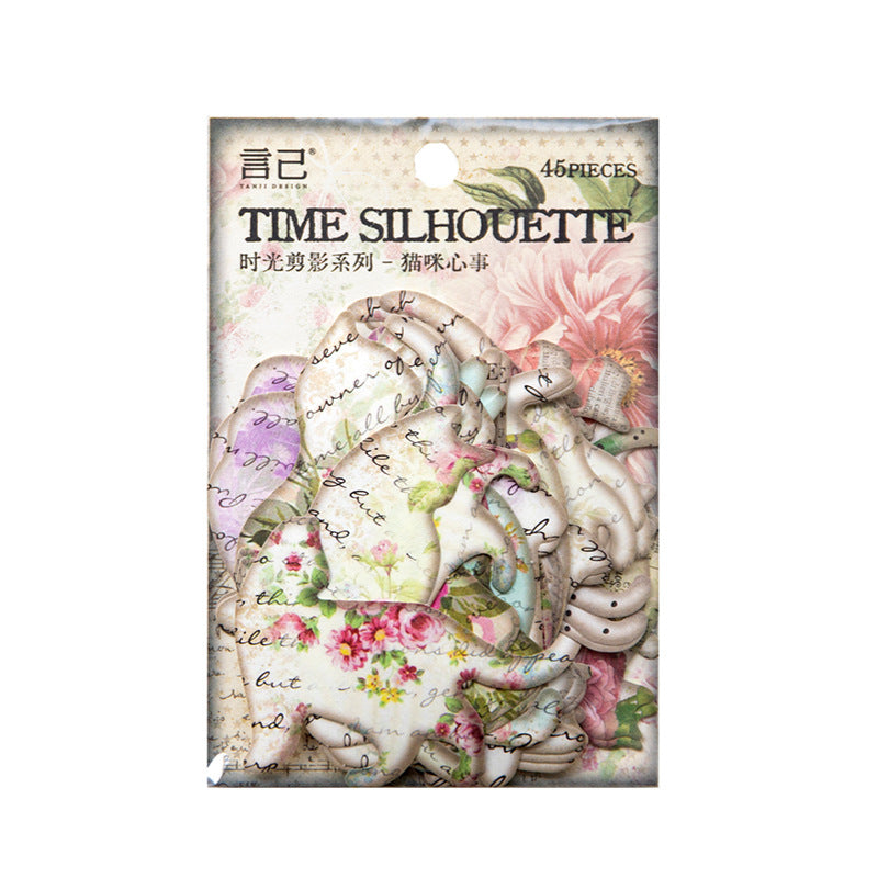 "Time Silhouette " Series Vintage Scrapbook Paper