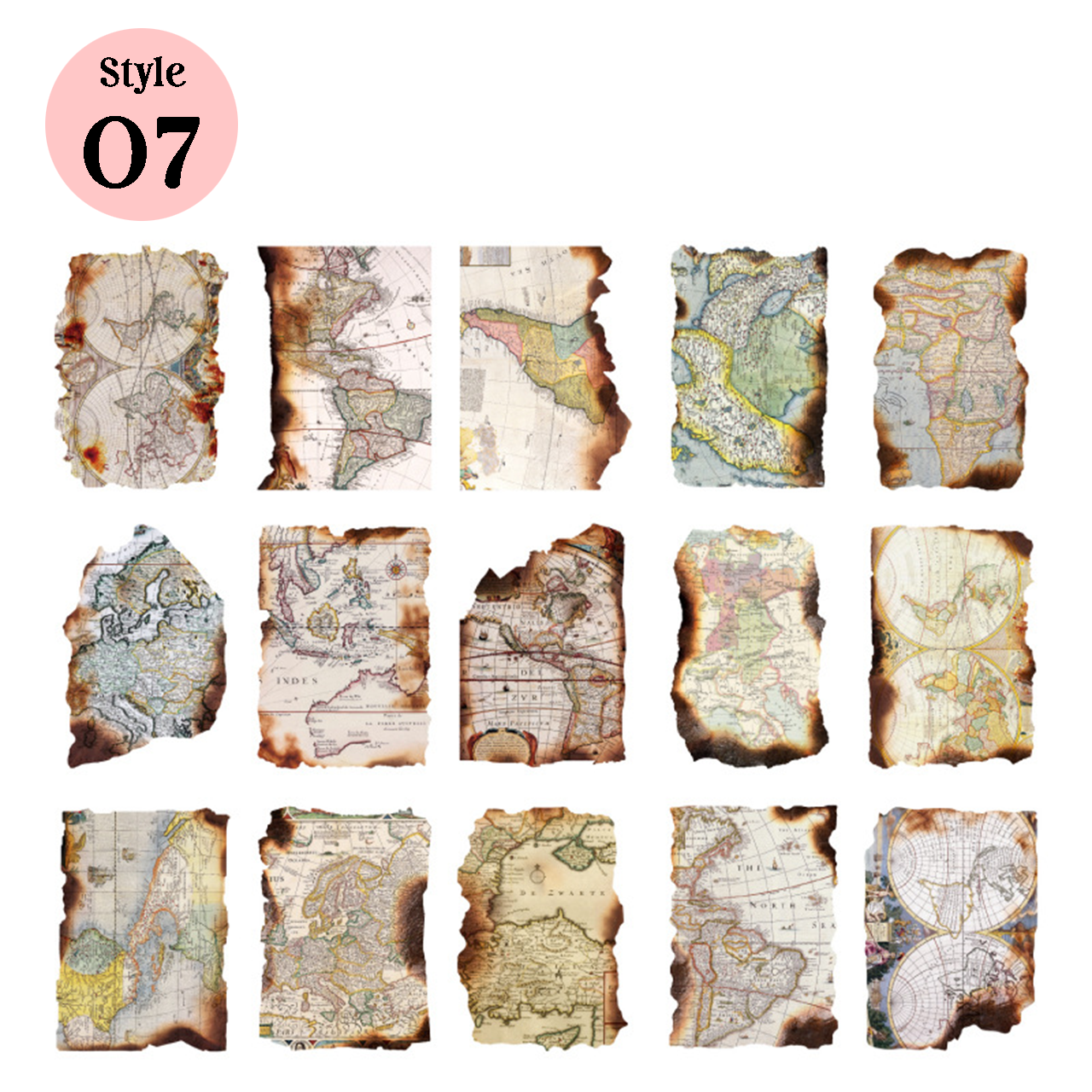 Papel de álbum de recortes vintage de la serie Burnt Debris