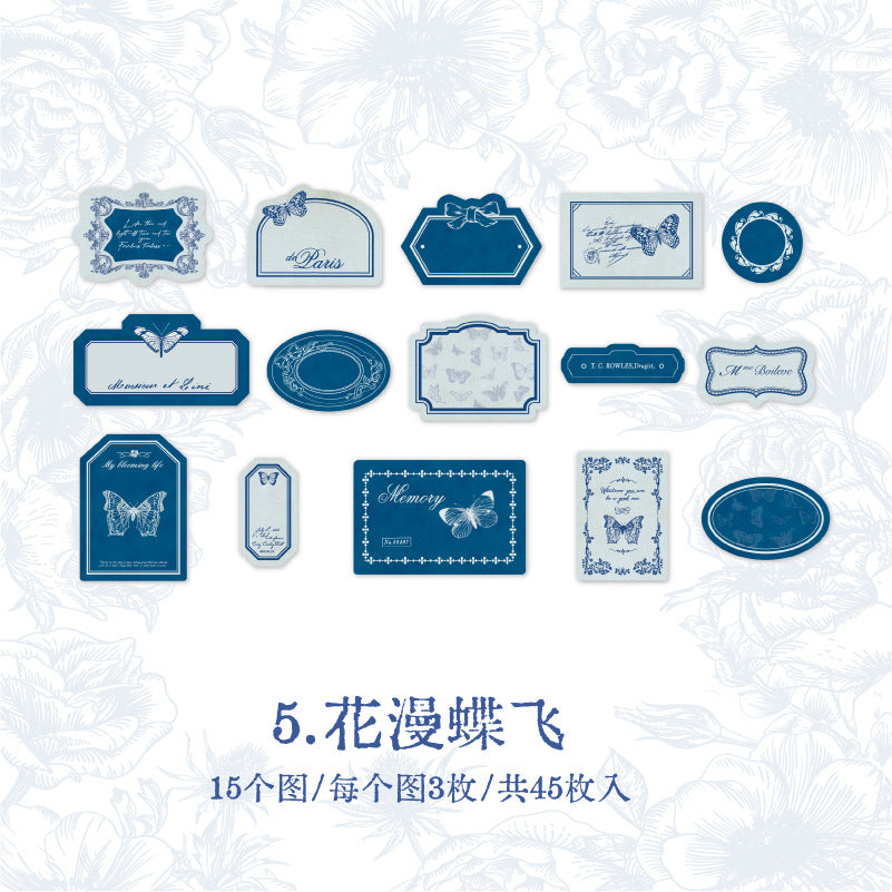 YANJI Meet Flowers Vintage Label Stickers