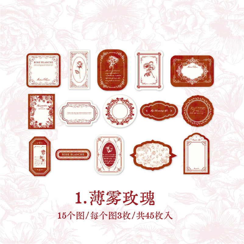 YANJI Meet Flowers Vintage Label Stickers