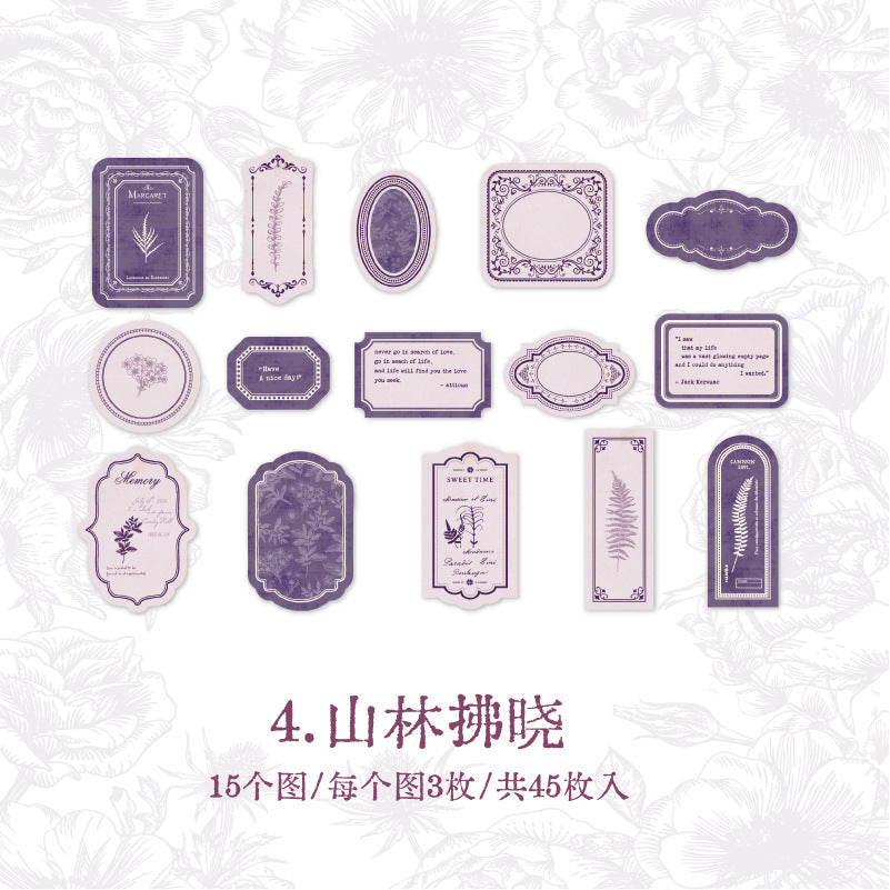 YANJI Meet Flowers Vintage Label Stickers