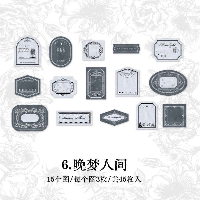 YANJI Meet Flowers Vintage Label Stickers