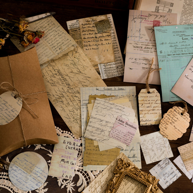 Paquete de materiales de Scrapbooking Vintage Collection Room Series (Papel + Pegatinas)