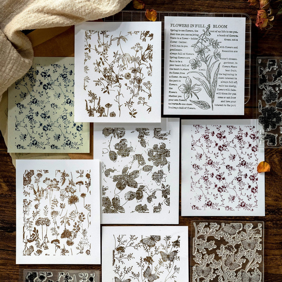 flowers and plants Transparent Silicone Stamps