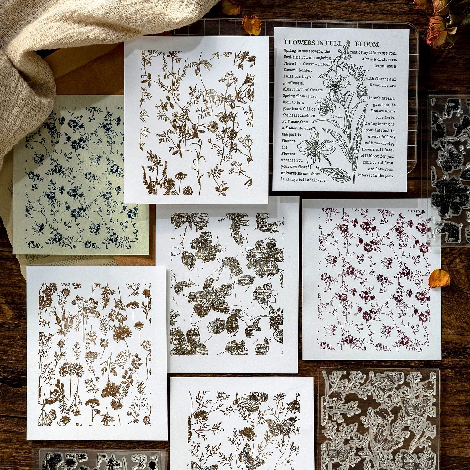 flowers and plants Transparent Silicone Stamps