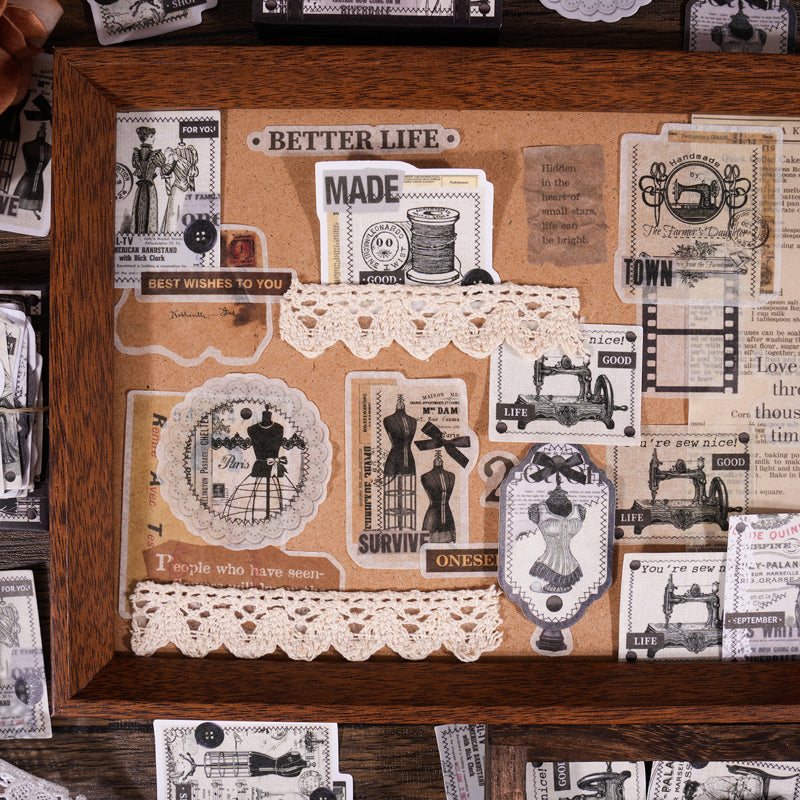 Sewing hand made series sticker