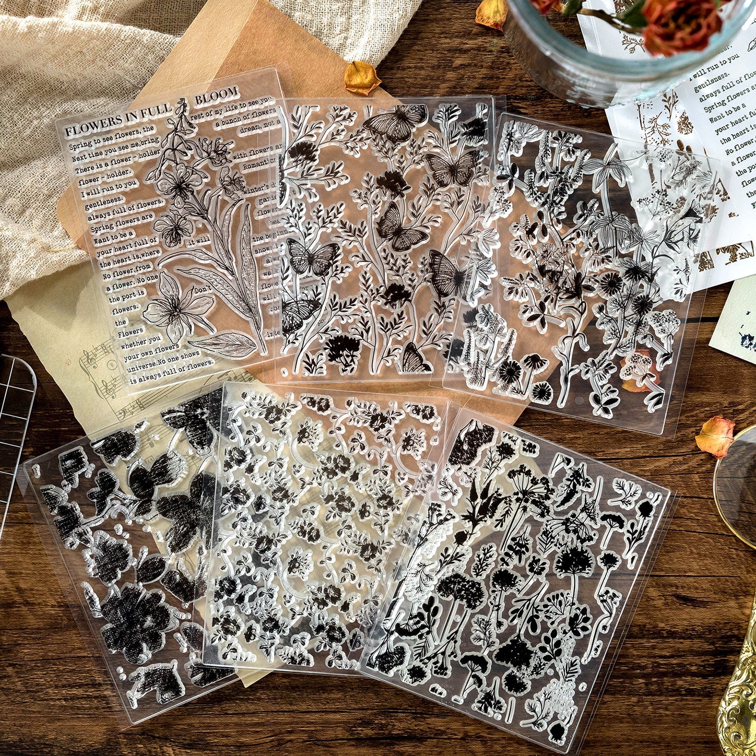 flowers and plants Transparent Silicone Stamps