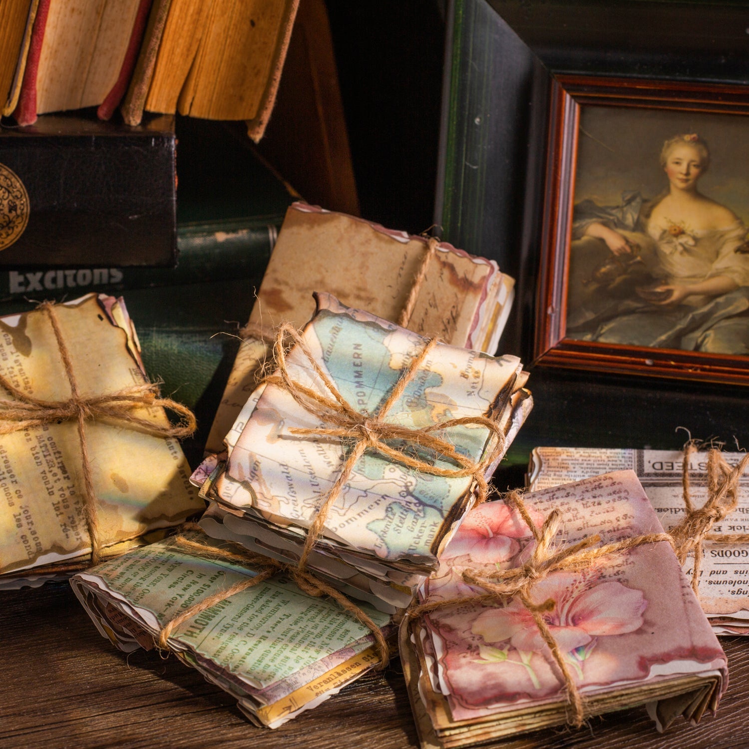 Old Dream Book Series Alien Book Page Scarpbook Paper