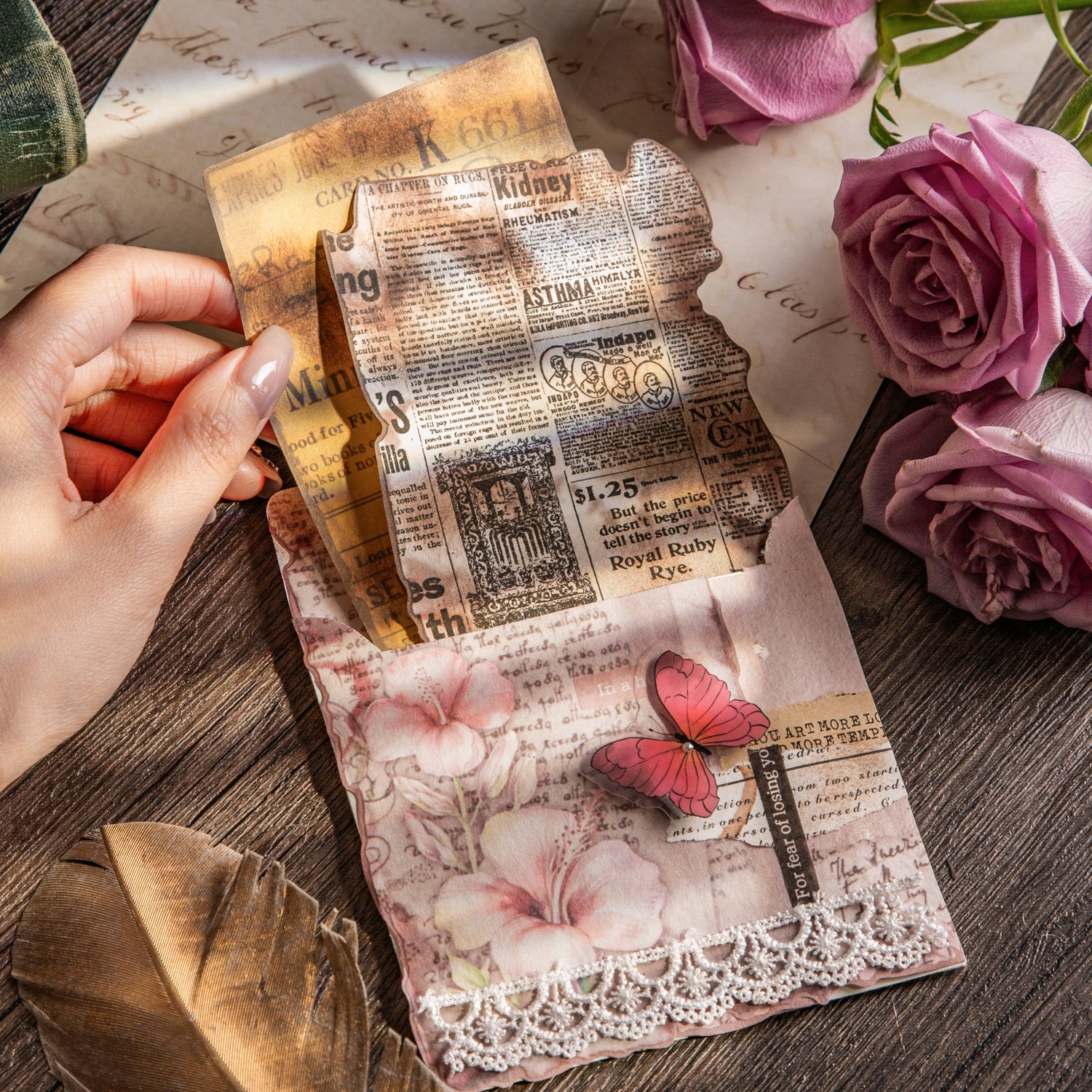 Old Dream Book Series Alien Book Page Scarpbook Paper