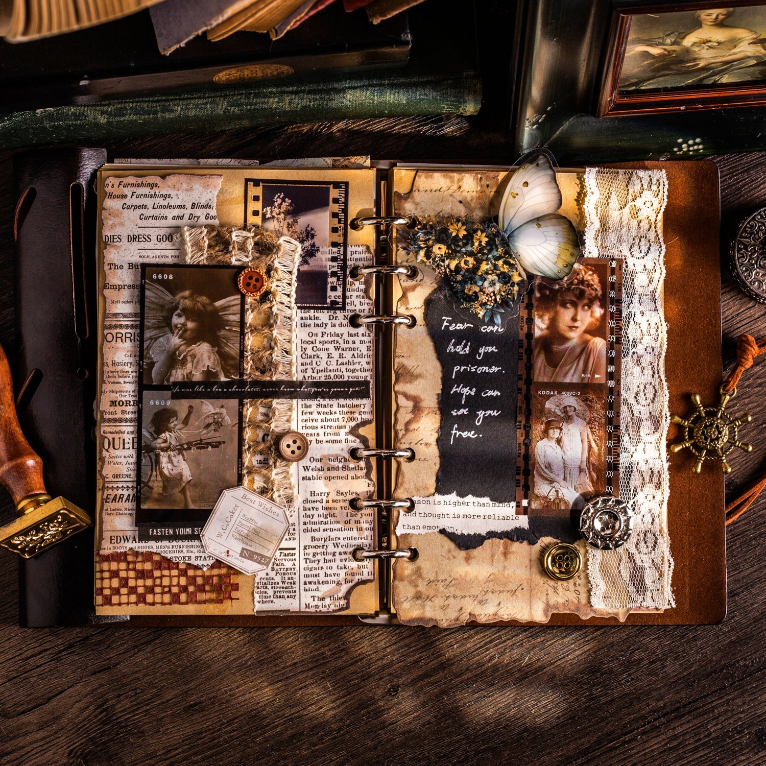 Old Dream Book Series Alien Book Page Scarpbook Paper