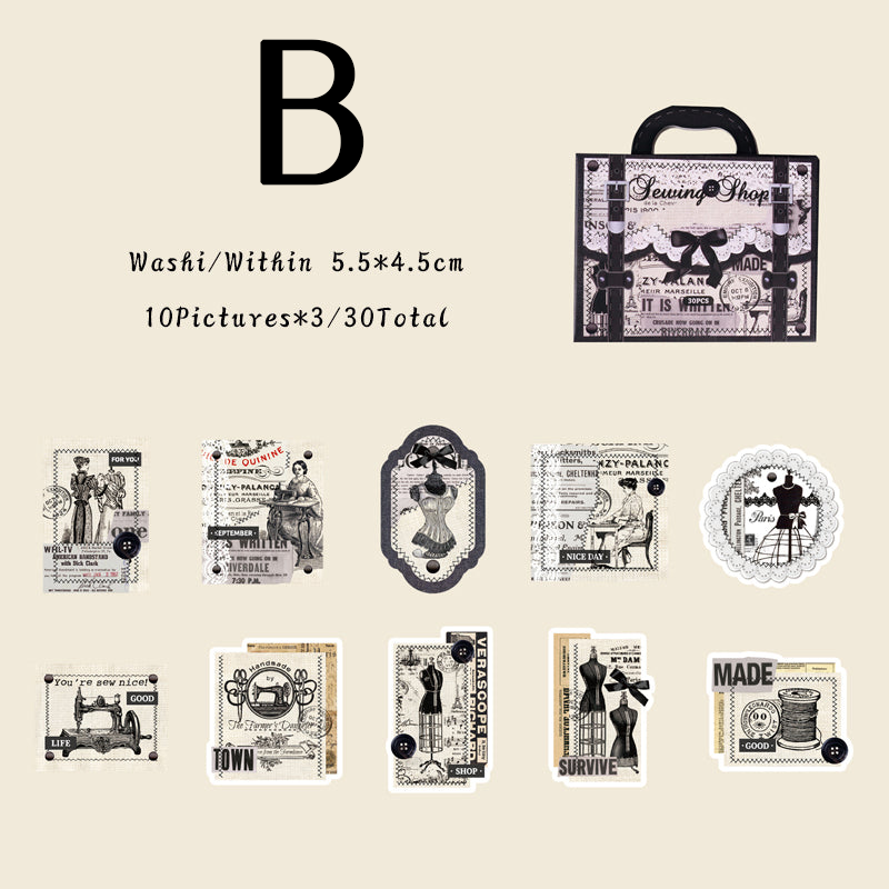 Sewing hand made series sticker