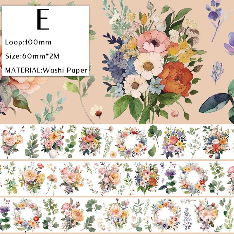 Dream Flower Washi and PET Tape ( 9 styles )