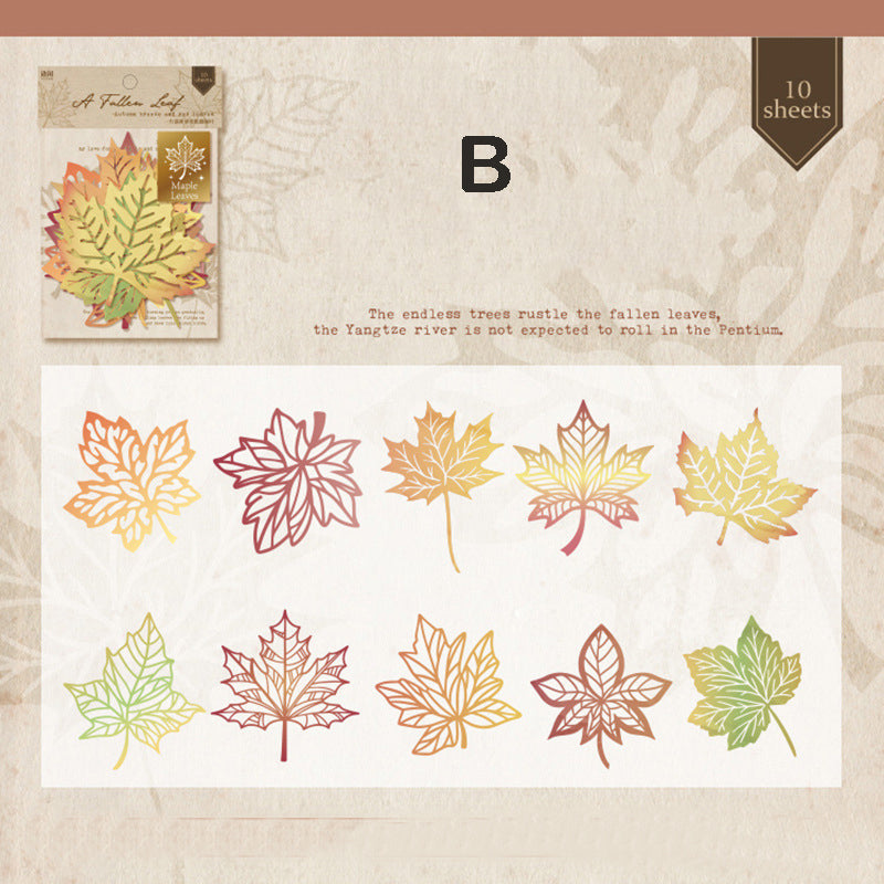 Laser cutter die cut leaf stickers 10pcs