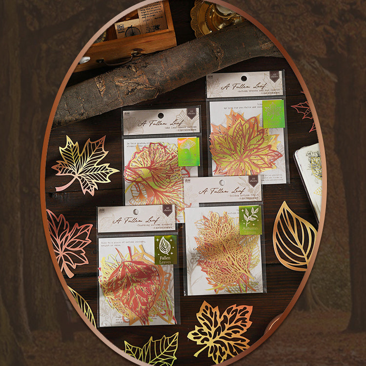 Laser cutter die cut leaf stickers 10pcs
