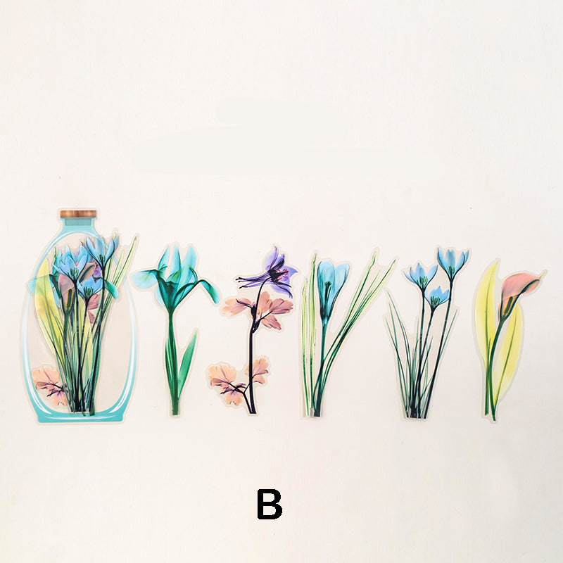 blue flower stickers