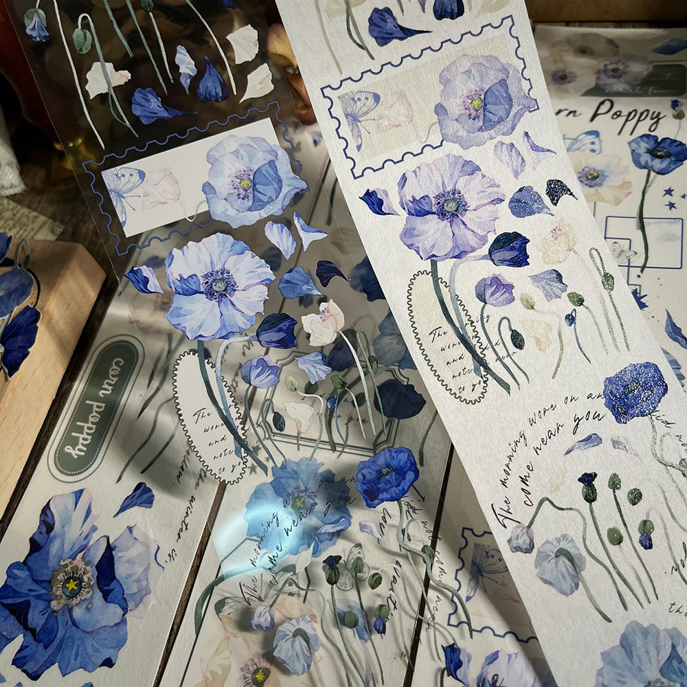 6cm*150cm Blue Flowers Tape