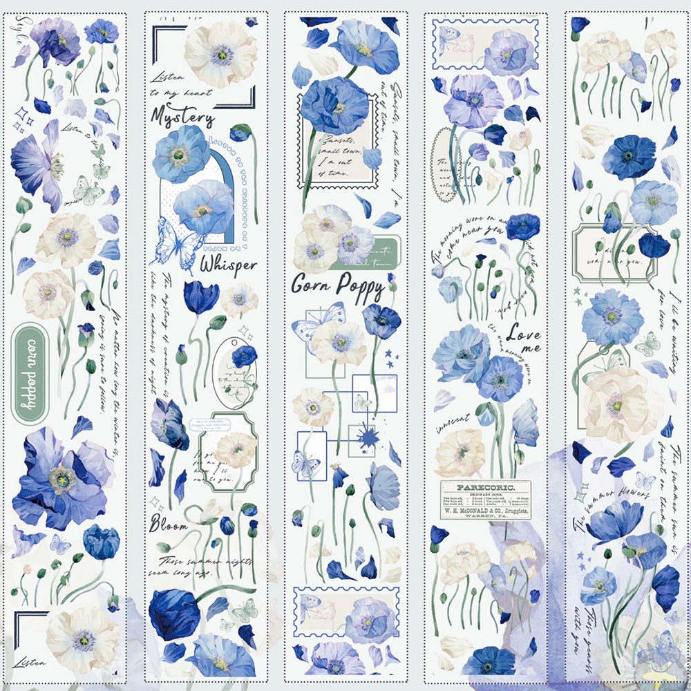 6cm*150cm Blue Flowers Tape