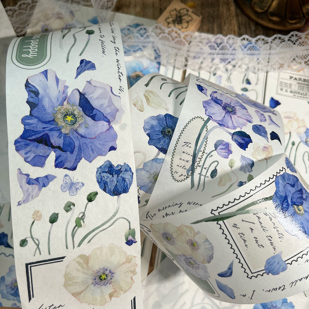 6cm*150cm Blue Flowers Tape