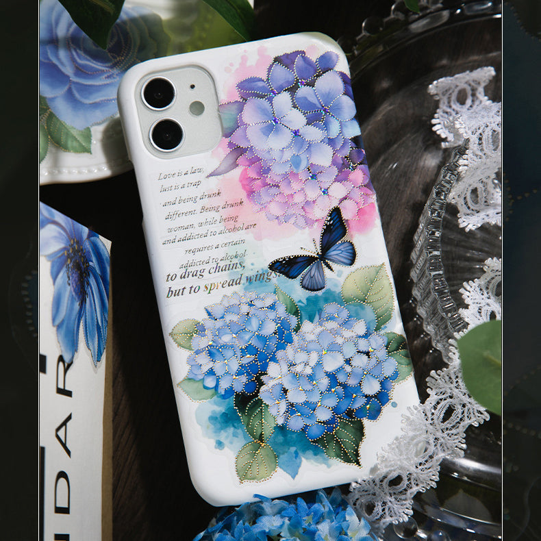 Blue Love Flower Stickers 10pcs