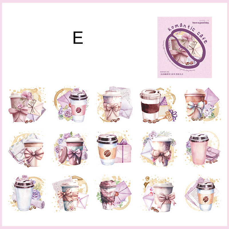 Coffee Theme Stickers 30pcs