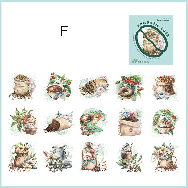 Coffee Theme Stickers 30pcs