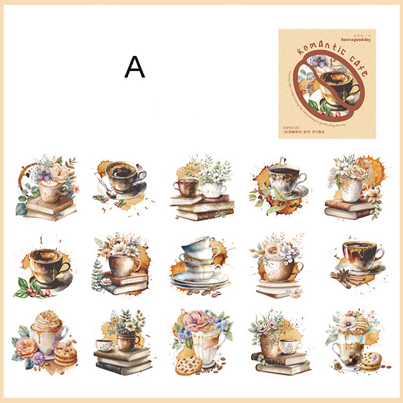 Coffee Theme Stickers 30pcs