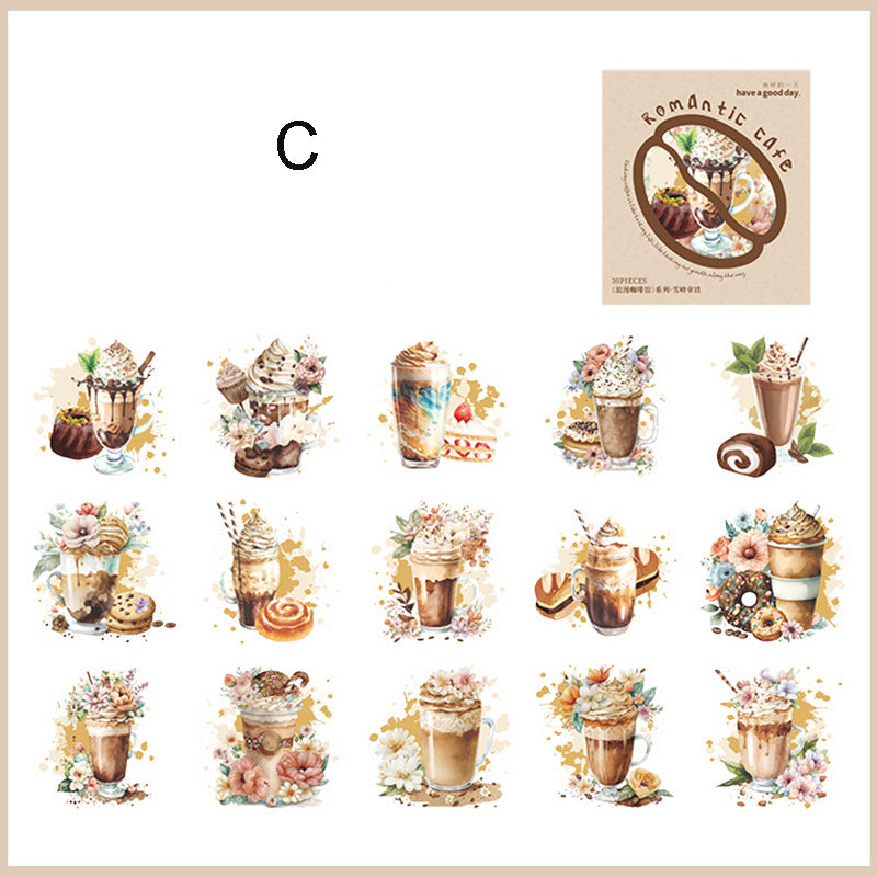 Coffee Theme Stickers 30pcs