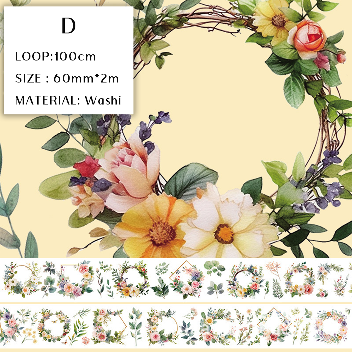 Dream Flower Washi and PET Tape ( 9 styles )