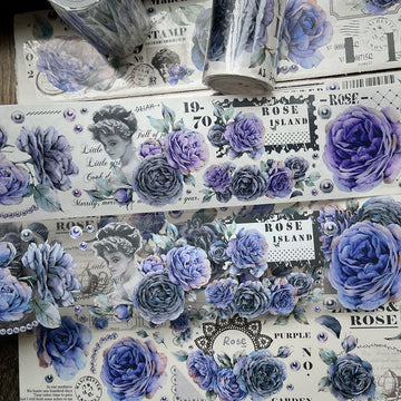 6.5cm*200cm Dark Moonflower Tape