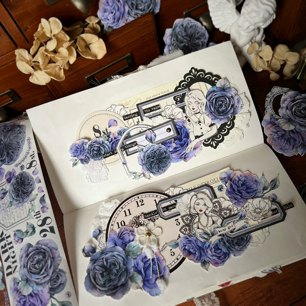 6.5cm*200cm Dark Moonflower Tape