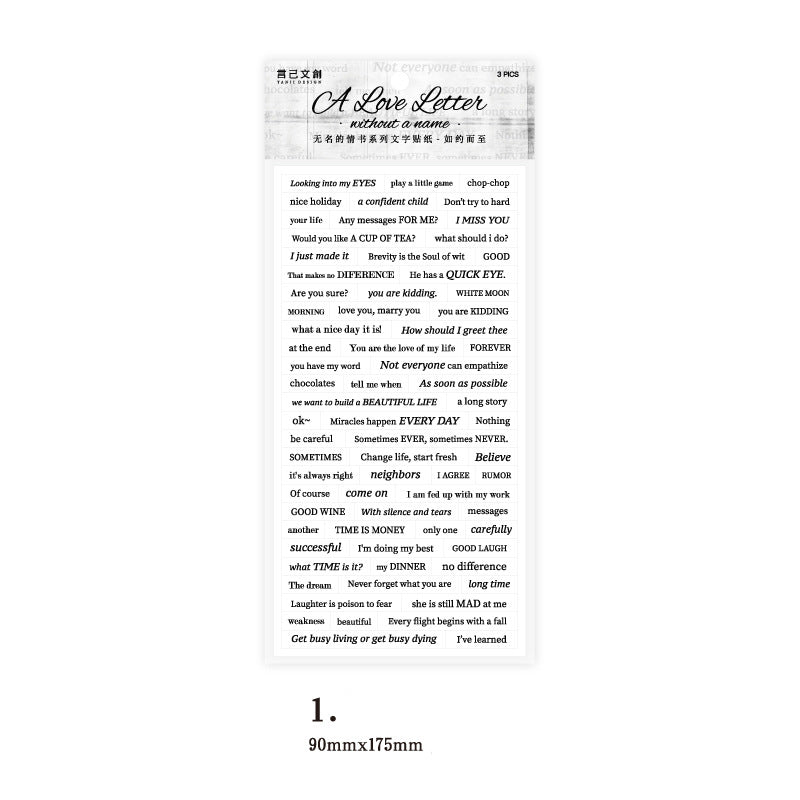 English Text Words Stickers