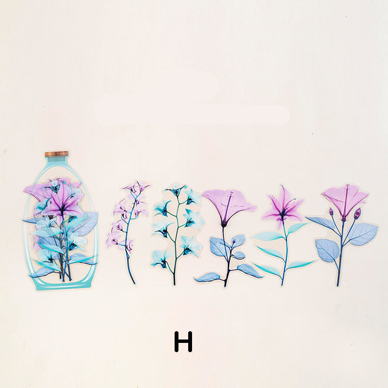 purple flower stickers for art journal