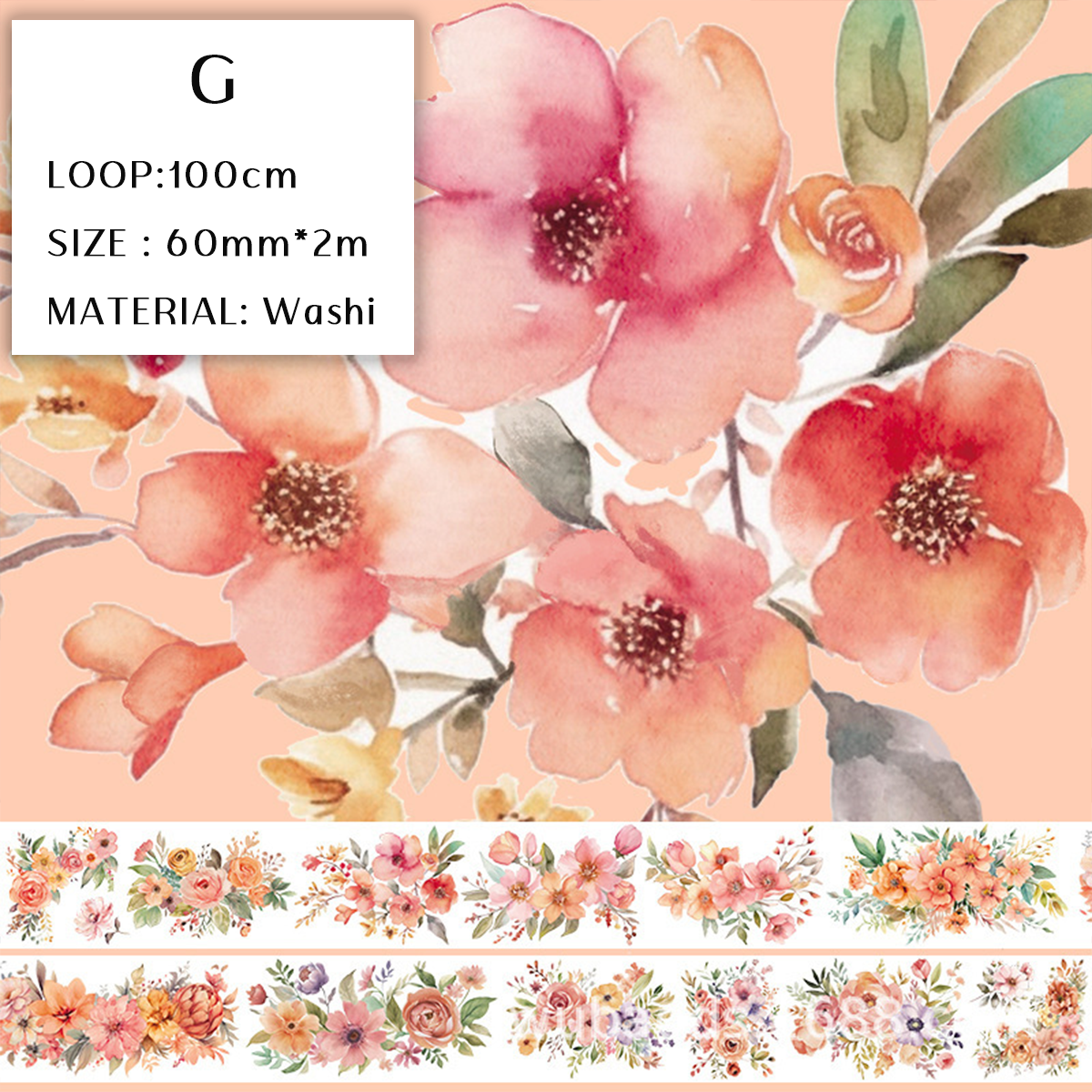 Dream Flower Washi and PET Tape ( 9 styles )