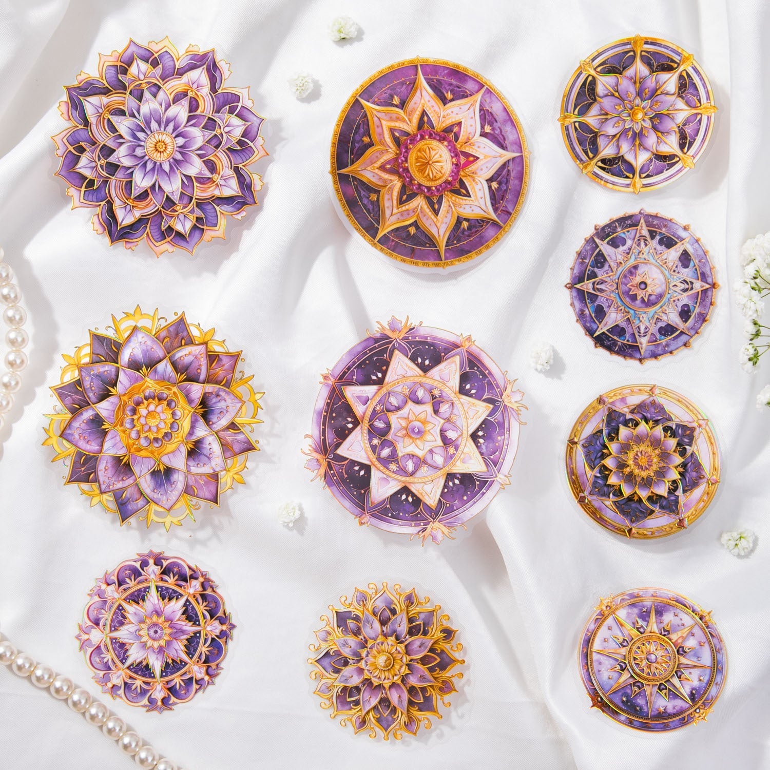 Mandala Flower Sticker 10pcs