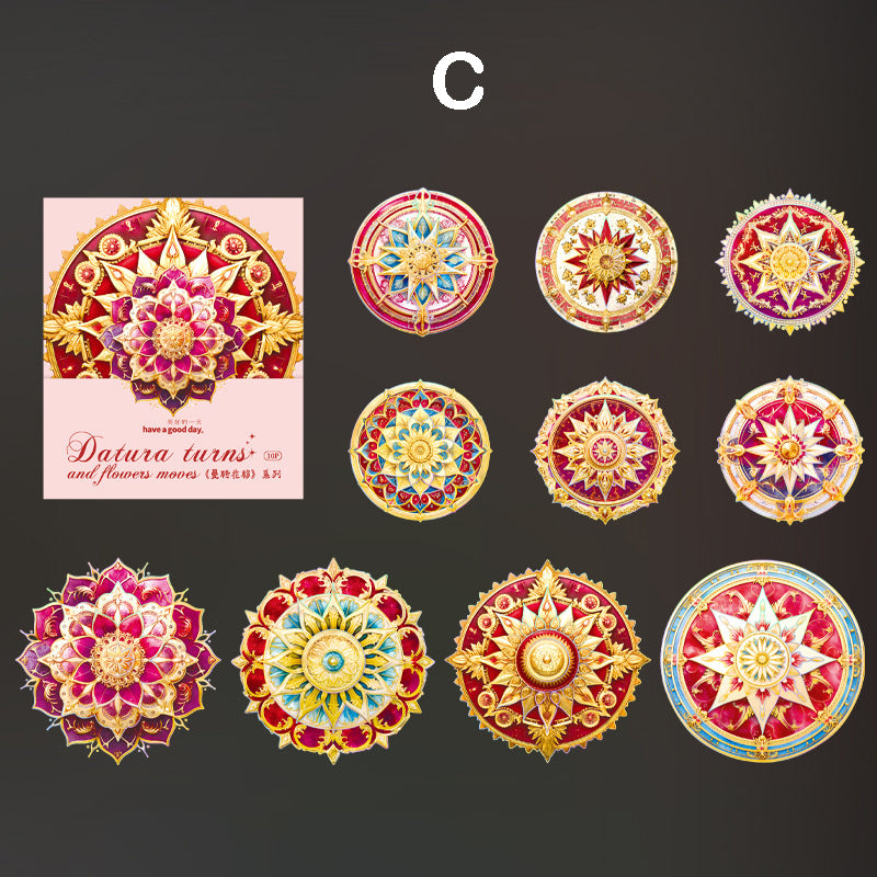 Mandala Flower Sticker 10pcs