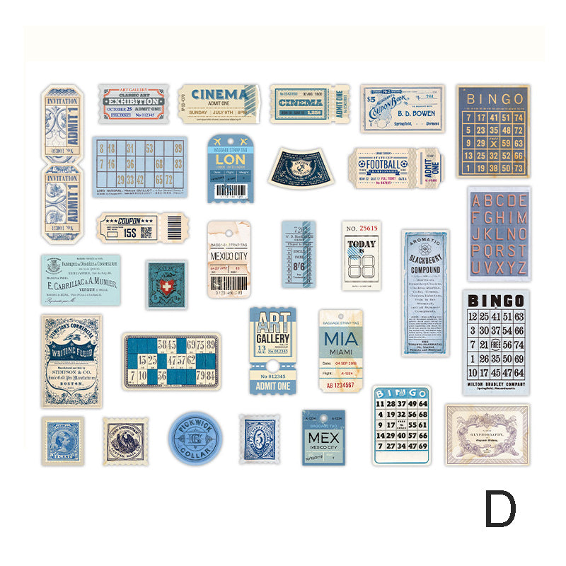 Kits de pegatinas de papel de etiqueta vintage 60 piezas