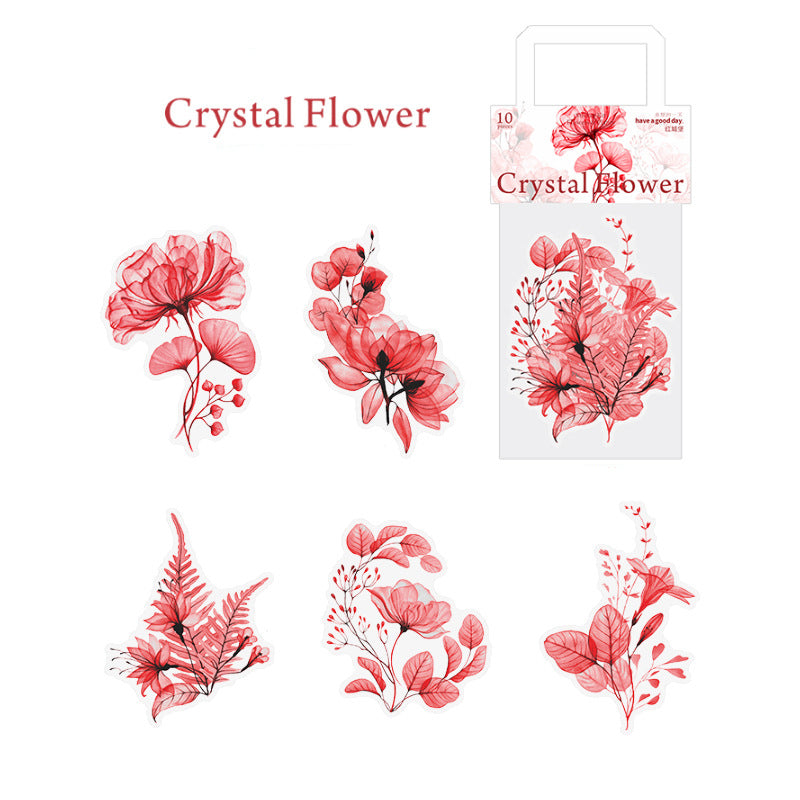 Crystal Flower Stickers 10pcs