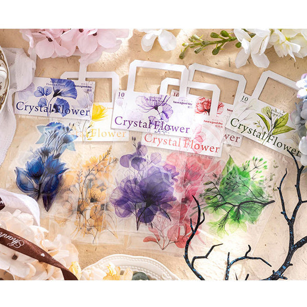 Crystal Flower Stickers 10pcs
