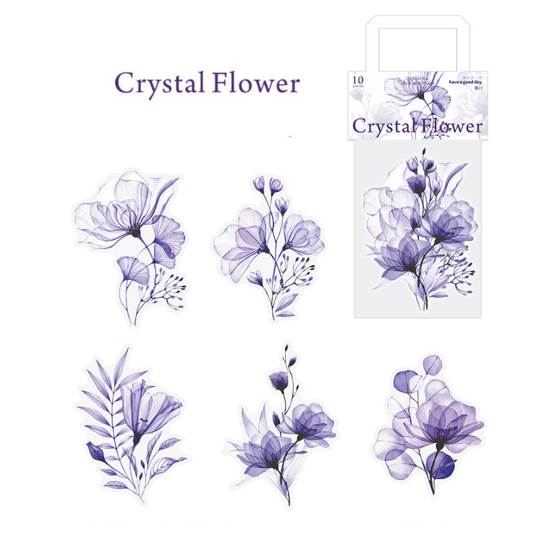 Crystal Flower Stickers 10pcs