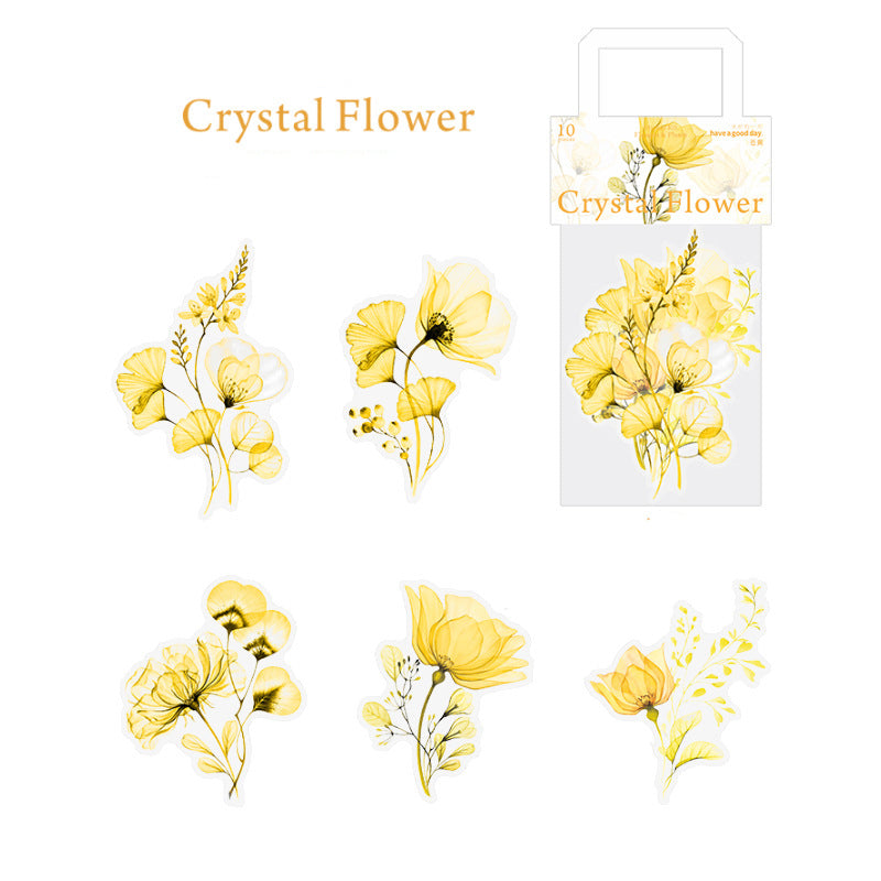 Crystal Flower Stickers 10pcs