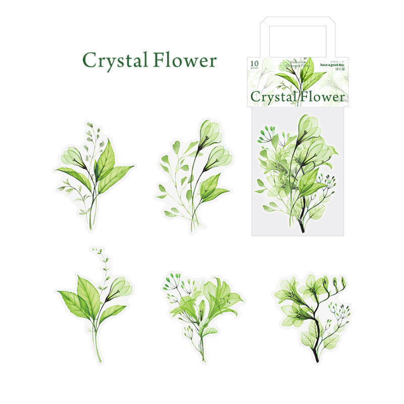 Crystal Flower Stickers 10pcs